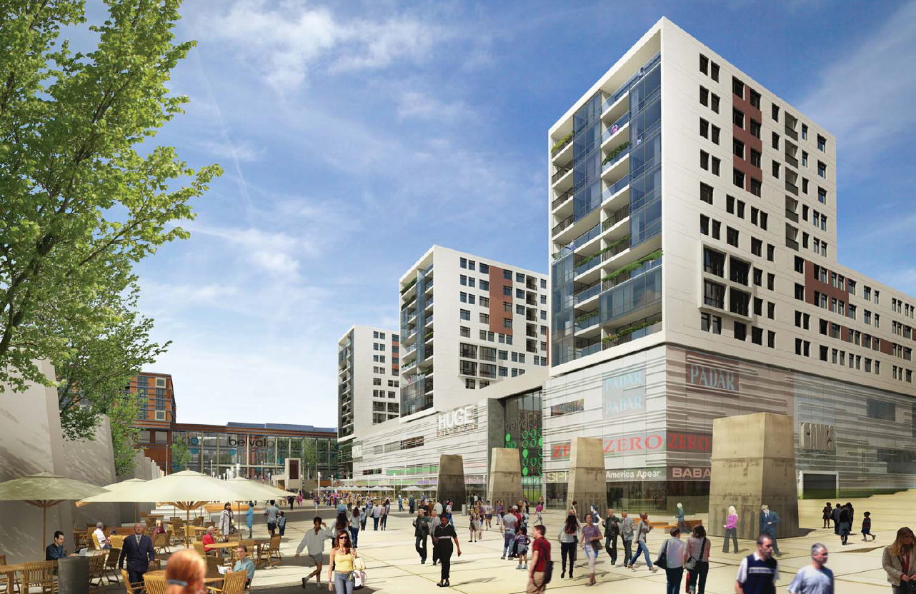 Belval Plaza, illustratie vooraanzicht - Arcade Bouwkwaliteit