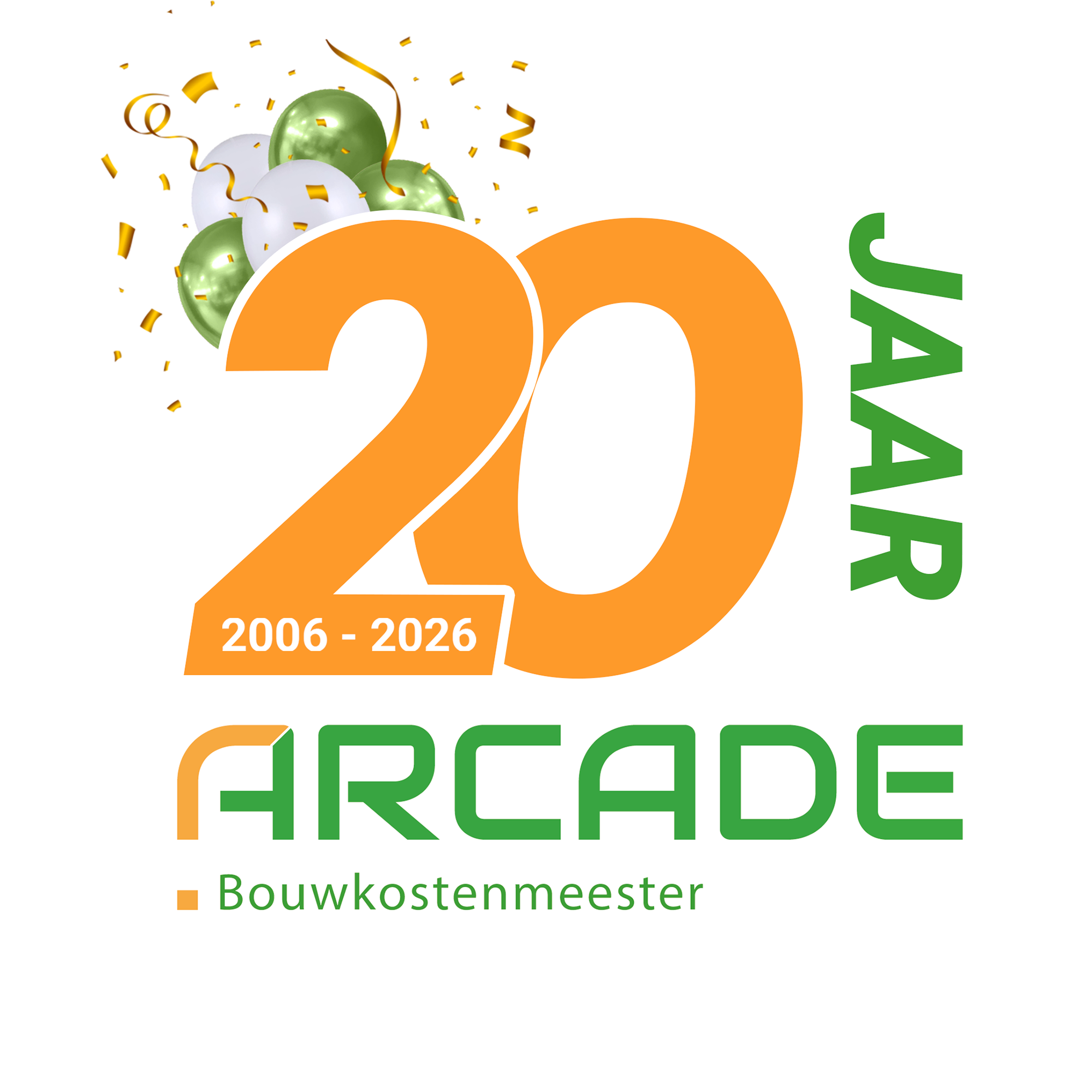 Arcade Bouwkwaliteit - Logo 20 jaar Arcade